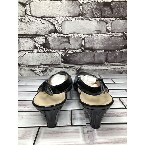 Salvatore Ferragamo Blue Leather Cap Toe Slingback Pumps Heels Women Sz 8AAAA US - Picture 6 of 16